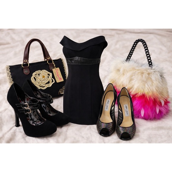 Betsey Johnson NWT Black Strapless Cocktail Dress Stretch Size 2 Black Label - Picture 9 of 9